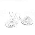 Spiral Seashell Sterling Silver Dangle Earrings: Trochus Coastal Statement Jewelry