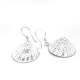 Spiral Seashell Sterling Silver Dangle Earrings: Trochus Coastal Statement Jewelry