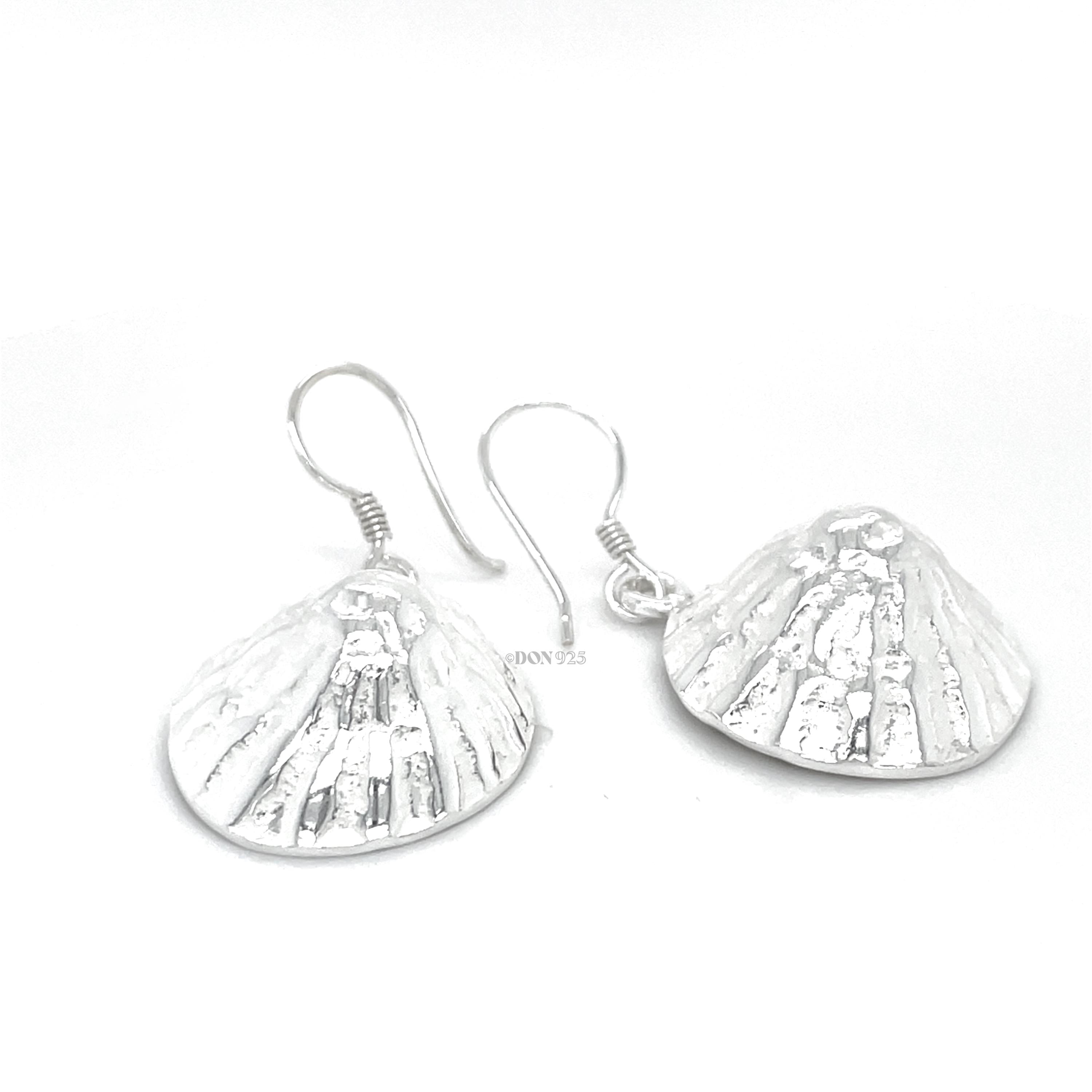 Spiral Seashell Sterling Silver Dangle Earrings: Trochus Coastal Statement Jewelry