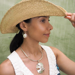 Spiral Seashell Sterling Silver Dangle Earrings: Trochus Coastal Statement Jewelry