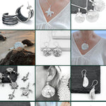 Spiral Seashell Sterling Silver Dangle Earrings: Trochus Coastal Statement Jewelry