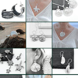 Spiral Seashell Sterling Silver Dangle Earrings: Trochus Coastal Statement Jewelry