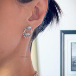 Pearl and Sterling Silver Crab Stud Earrings