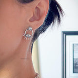Pearl and Sterling Silver Crab Stud Earrings