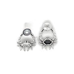 Pearl and Sterling Silver Crab Stud Earrings