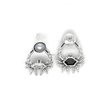 Pearl and Sterling Silver Crab Stud Earrings