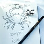 Pearl and Sterling Silver Crab Stud Earrings