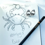 Pearl and Sterling Silver Crab Stud Earrings