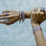 Sterling Silver Southwestern Studded Bangle: Inclusive Sizes
