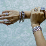 Sterling Silver Southwestern Studded Bangle: Inclusive Sizes