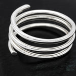 Chunky Spiral Coil Sterling Silver Bangle Bracelet