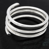Chunky Spiral Coil Sterling Silver Bangle Bracelet