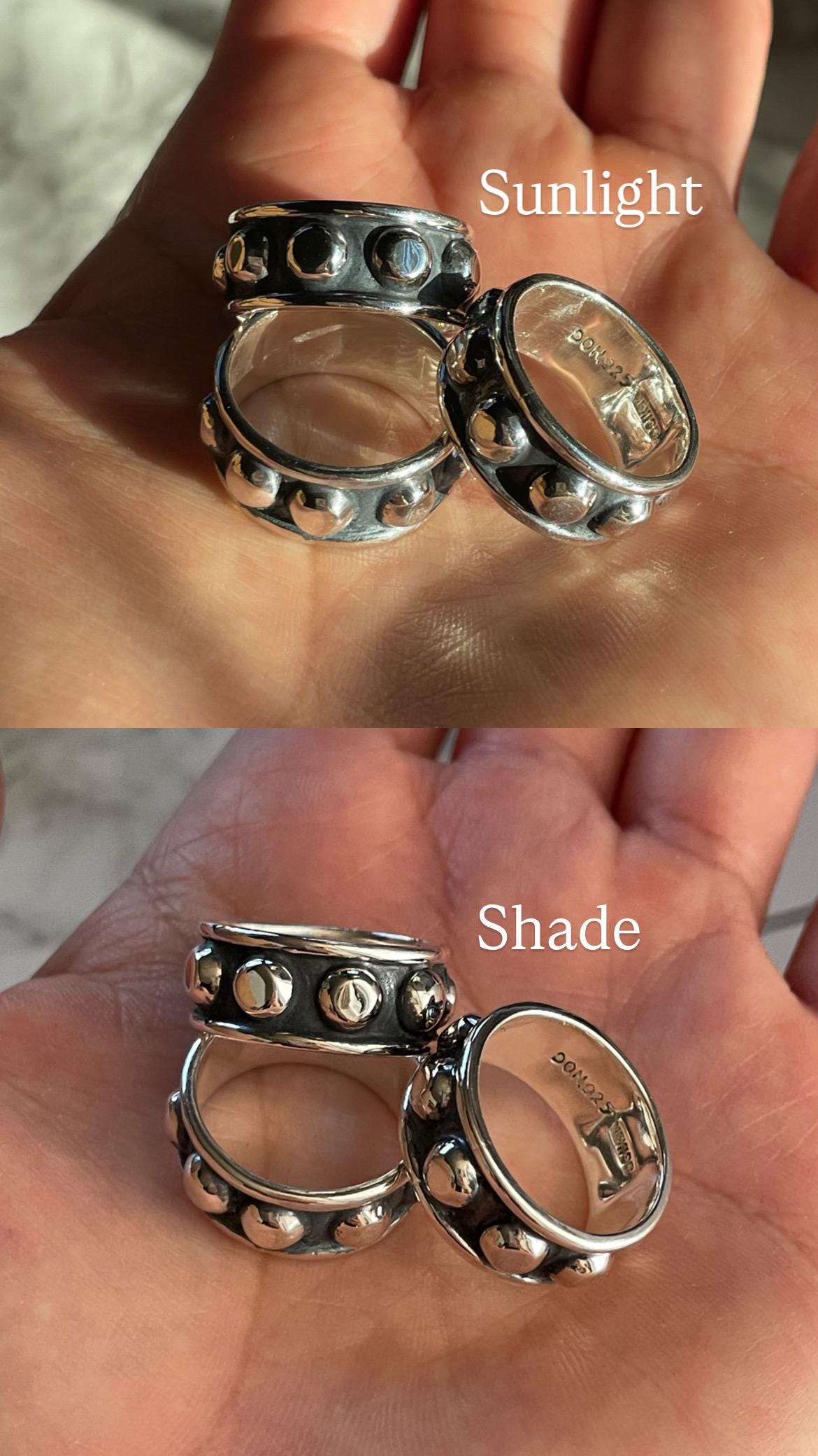 Sterling Silver Studded Ring: Beaded Western Rustic Band