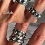 Sterling Silver Studded Ring: Beaded Western Rustic Band