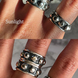 Sterling Silver Studded Ring: Beaded Western Rustic Band
