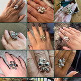 Sterling Silver Bubbles Ring: Chunky Geometric Spheres Statement Jewelry, ORIGINAL DESIGN