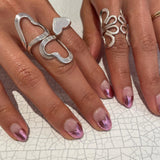 Sterling Silver Heart Wrap Ring: Modern Full Finger Jewelry