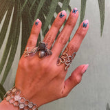 Sterling Silver Butterfly Ring: Wrap Abstract Heart Design, Boho Statement Jewelry