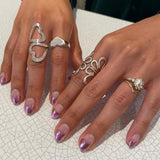 Sterling Silver Butterfly Ring: Wrap Abstract Heart Design, Boho Statement Jewelry