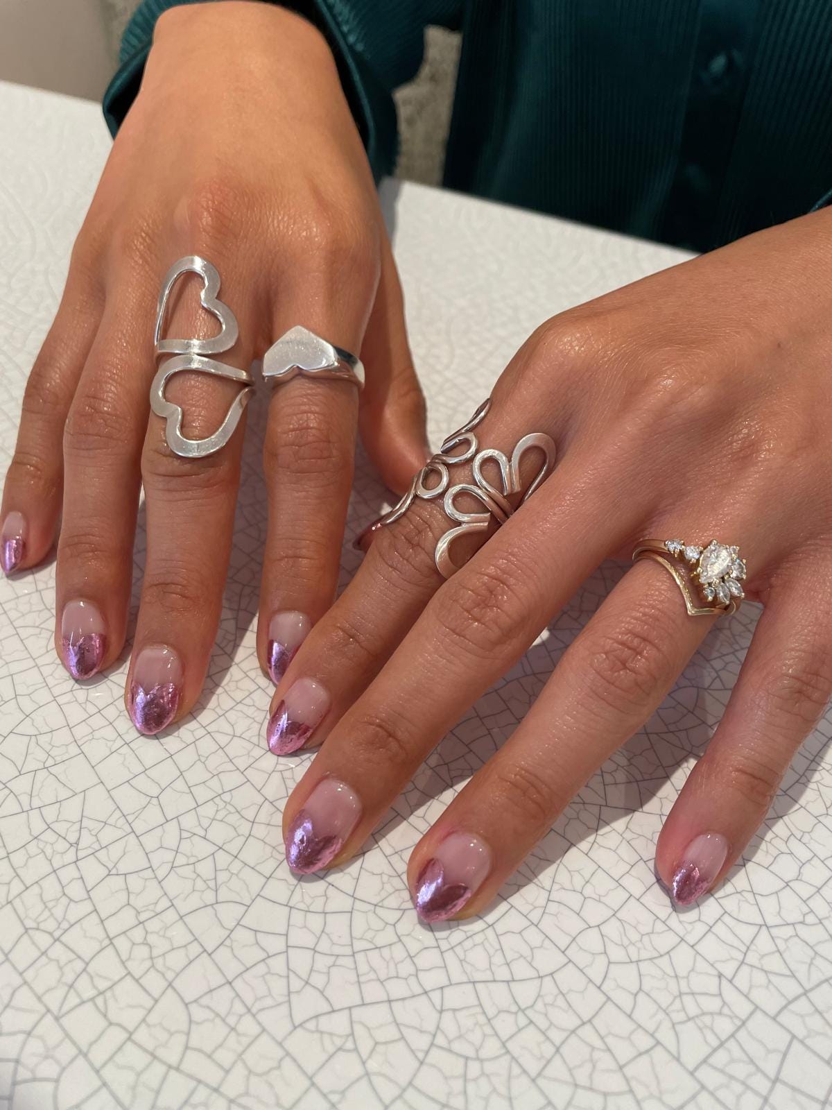 Sterling Silver Butterfly Ring: Wrap Abstract Heart Design, Boho Statement Jewelry