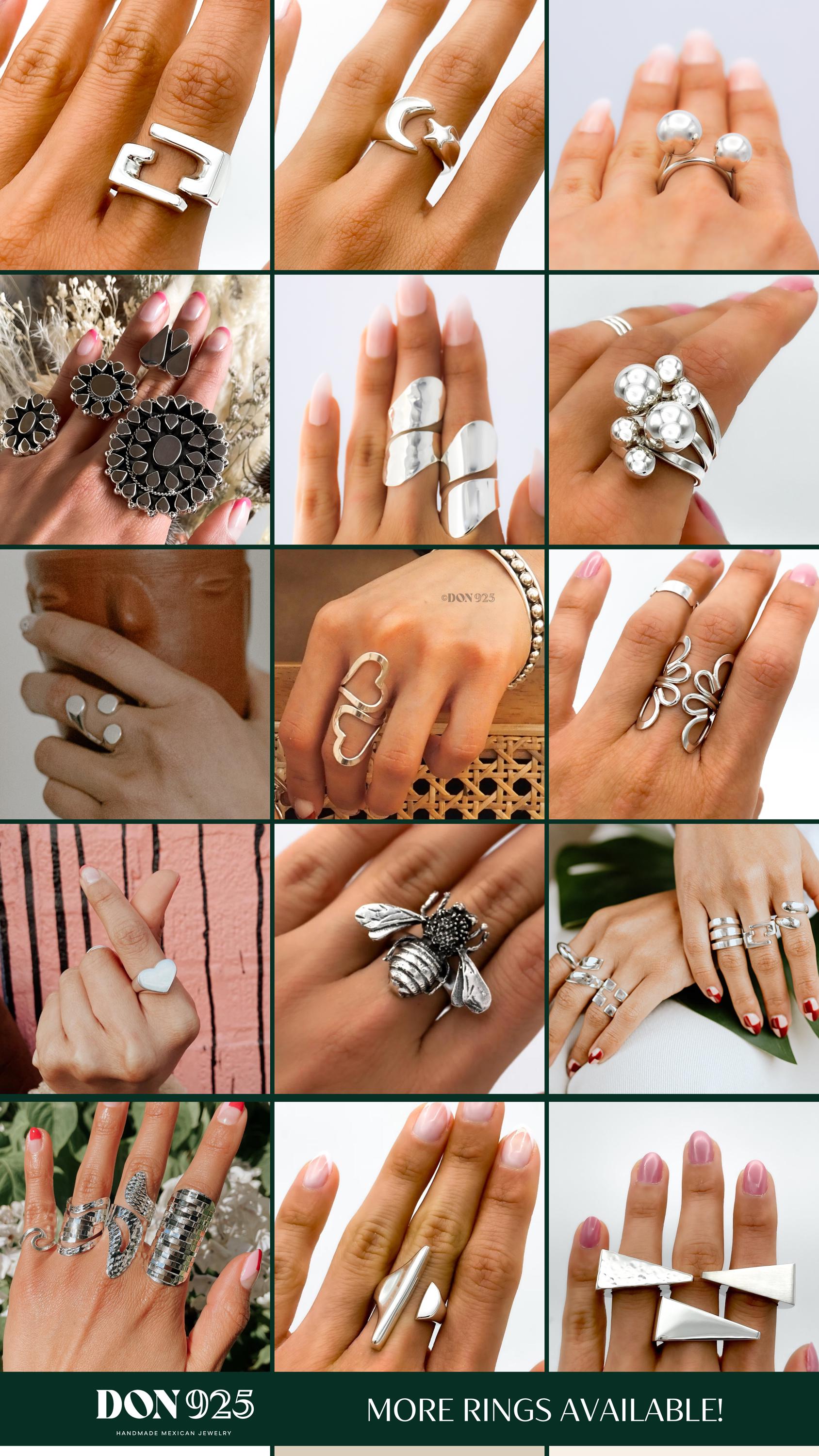 Sterling Silver Bubbles Ring: Chunky Geometric Spheres Statement Jewelry, ORIGINAL DESIGN