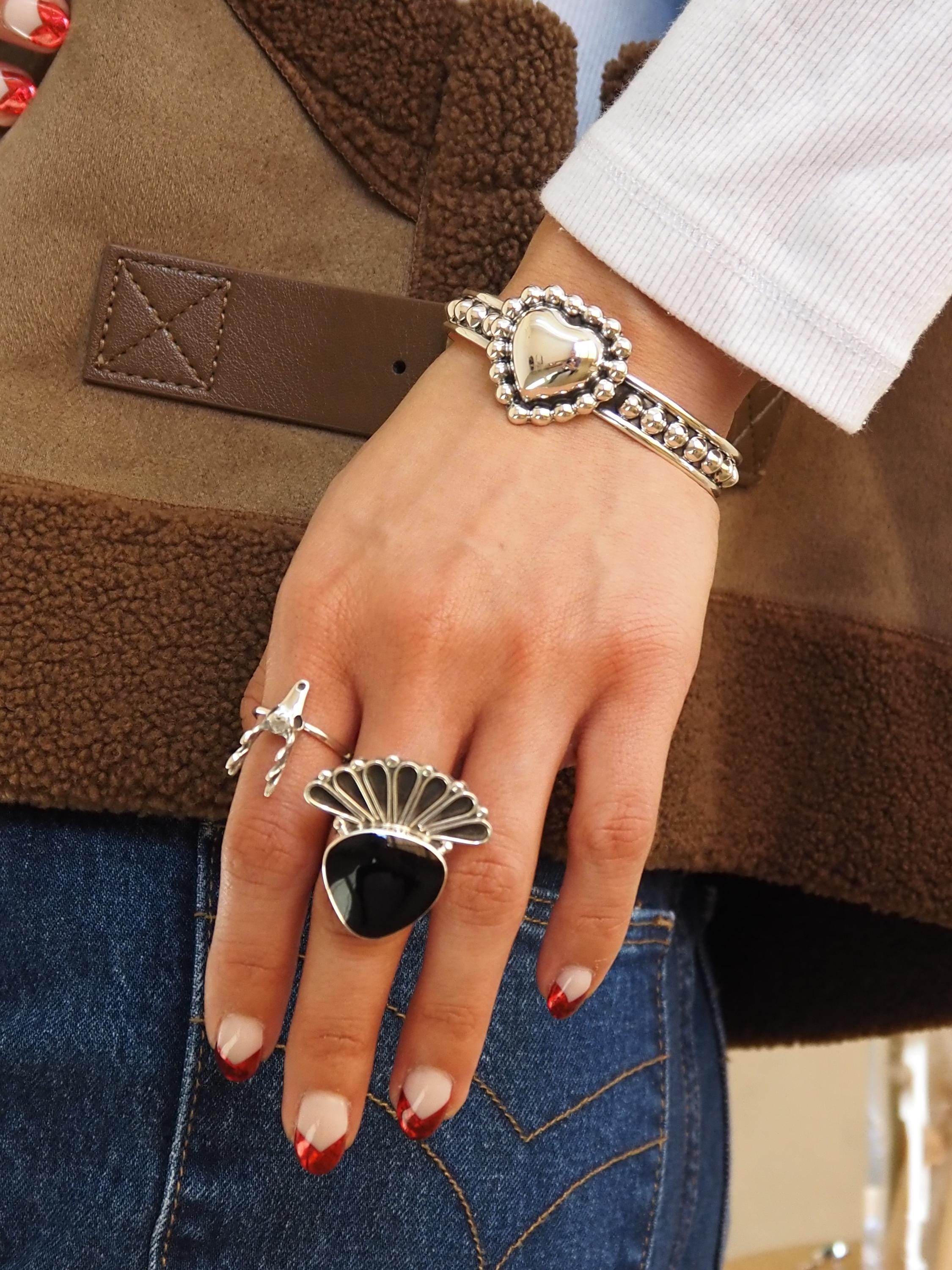 Sterling Silver Deer Skull Ring: Western Rustic Jewelry