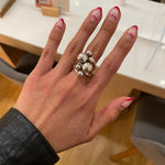 Sterling Silver Bubbles Ring: Chunky Geometric Spheres Statement Jewelry, ORIGINAL DESIGN