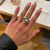 Sterling Silver Bubbles Ring: Chunky Geometric Spheres Statement Jewelry, ORIGINAL DESIGN