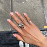 Sterling Silver Bubbles Ring: Chunky Geometric Spheres Statement Jewelry, ORIGINAL DESIGN
