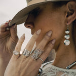 Sterling Silver Multi Band Ring: Chunky Hammered Design