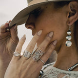 Sterling Silver Multi Band Ring: Chunky Hammered Design