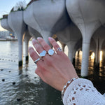 Sterling Silver Wave Ring: Midi Pinky, Dainty Beach Jewelry