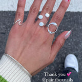 Sterling Silver Three Dots Ring: Geometric Modern Statement Design