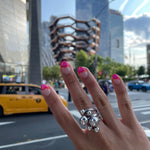 Sterling Silver Bubbles Ring: Chunky Geometric Spheres Statement Jewelry, ORIGINAL DESIGN