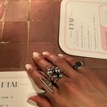 Sterling Silver Bubbles Ring: Chunky Geometric Spheres Statement Jewelry, ORIGINAL DESIGN