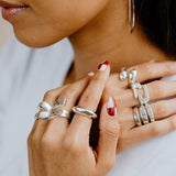 Sterling Silver Modernist Geometric Ring: Architectural Statement Jewelry