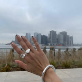 Sterling Silver Heart Signet Ring: Large Chunky Love Jewelry, Pinky Ring