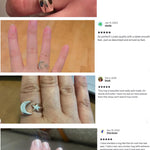 Sterling Silver Moon and Star Ring: Chunky Celestial Jewelry