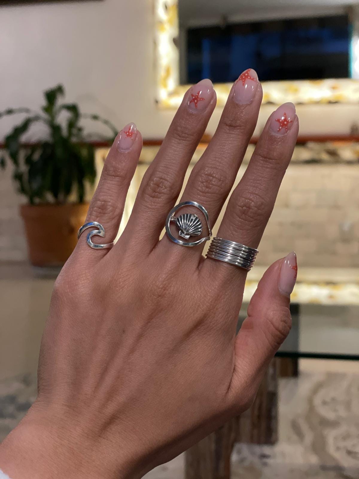 Sterling Silver Stacking Ring Set: Minimalist Thin Band Rings, 7 "Semanario"
