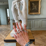 Sterling Silver Crossover Ring: Modern Interlocking Band