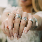 Sterling Silver Multi Band Ring: Chunky Hammered Design