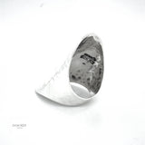 Sterling Silver Armor Shield Ring: Long Statement Ring