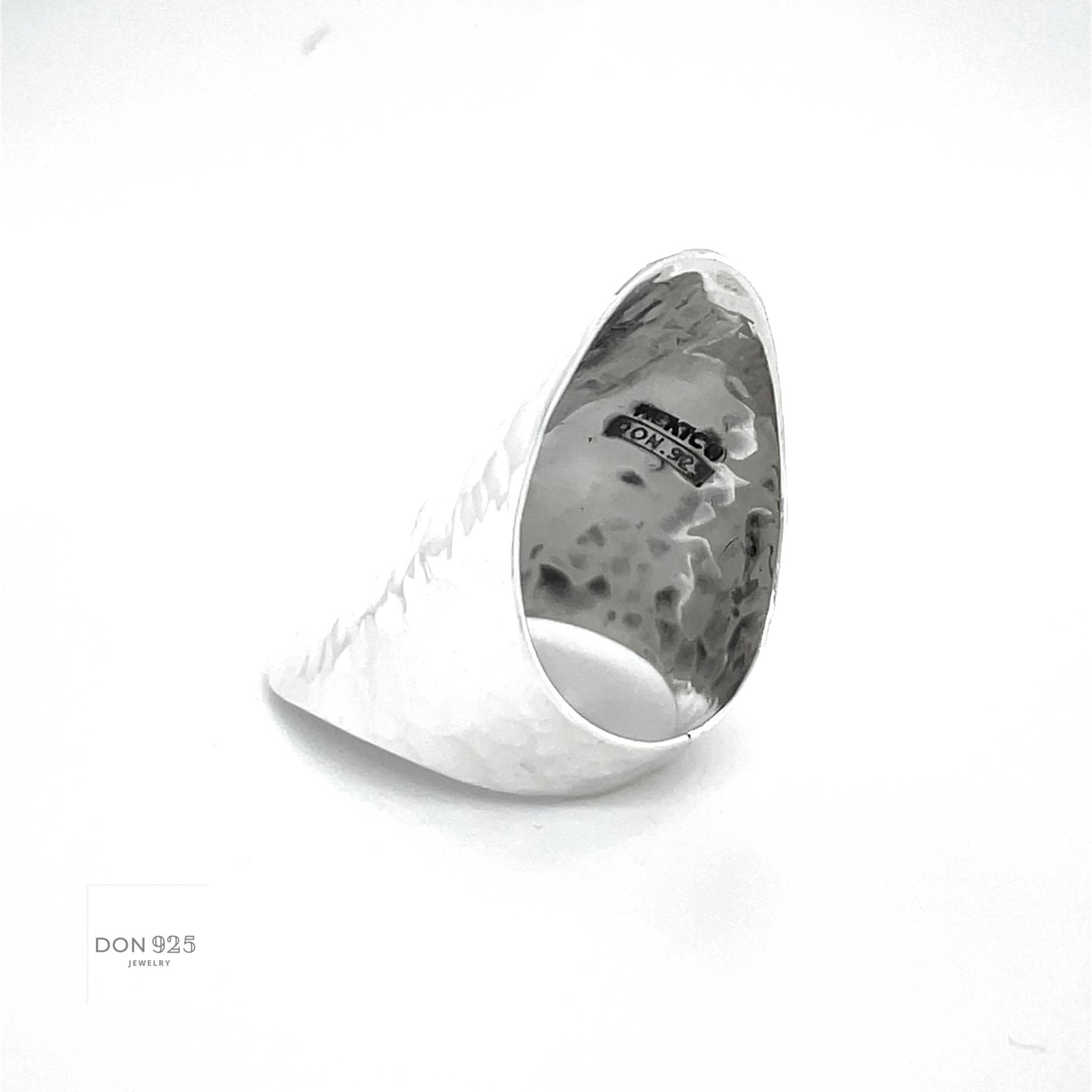 Sterling Silver Armor Shield Ring: Long Statement Ring