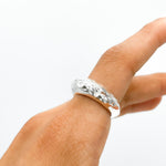 Solid Sterling Silver Heavy Dome Ring: Chunky Sculptural Geometric