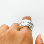 Solid Sterling Silver Heavy Dome Ring: Chunky Sculptural Geometric