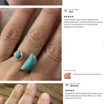 Sterling Silver Turquoise Boho Moon and Star Ring