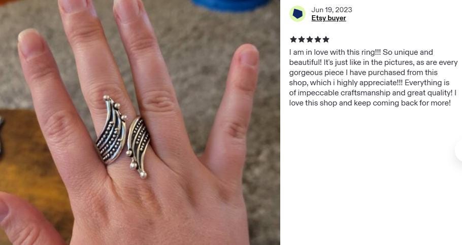 Sterling Silver Boho Studded Wrap Ring