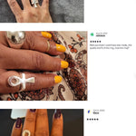 Sterling Silver Ankh Cross Ring: Egyptian Religious Jewelry