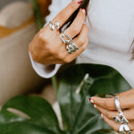 Sterling Silver Three Lines Ring: Heavy Statement Jewelry