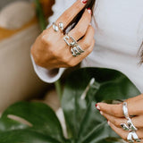 Sterling Silver Three Lines Ring: Heavy Statement Jewelry